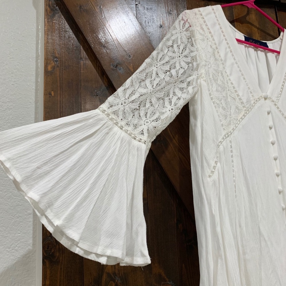 Beautiful white dress with intricate details